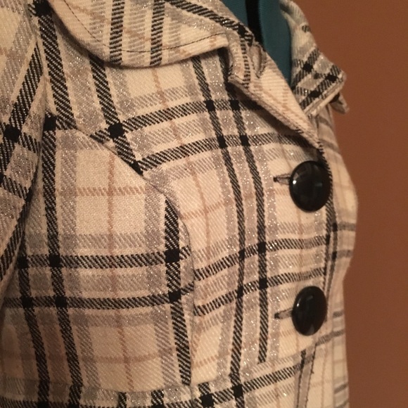 Size XS Plaid pea coat - Picture 2 of 4